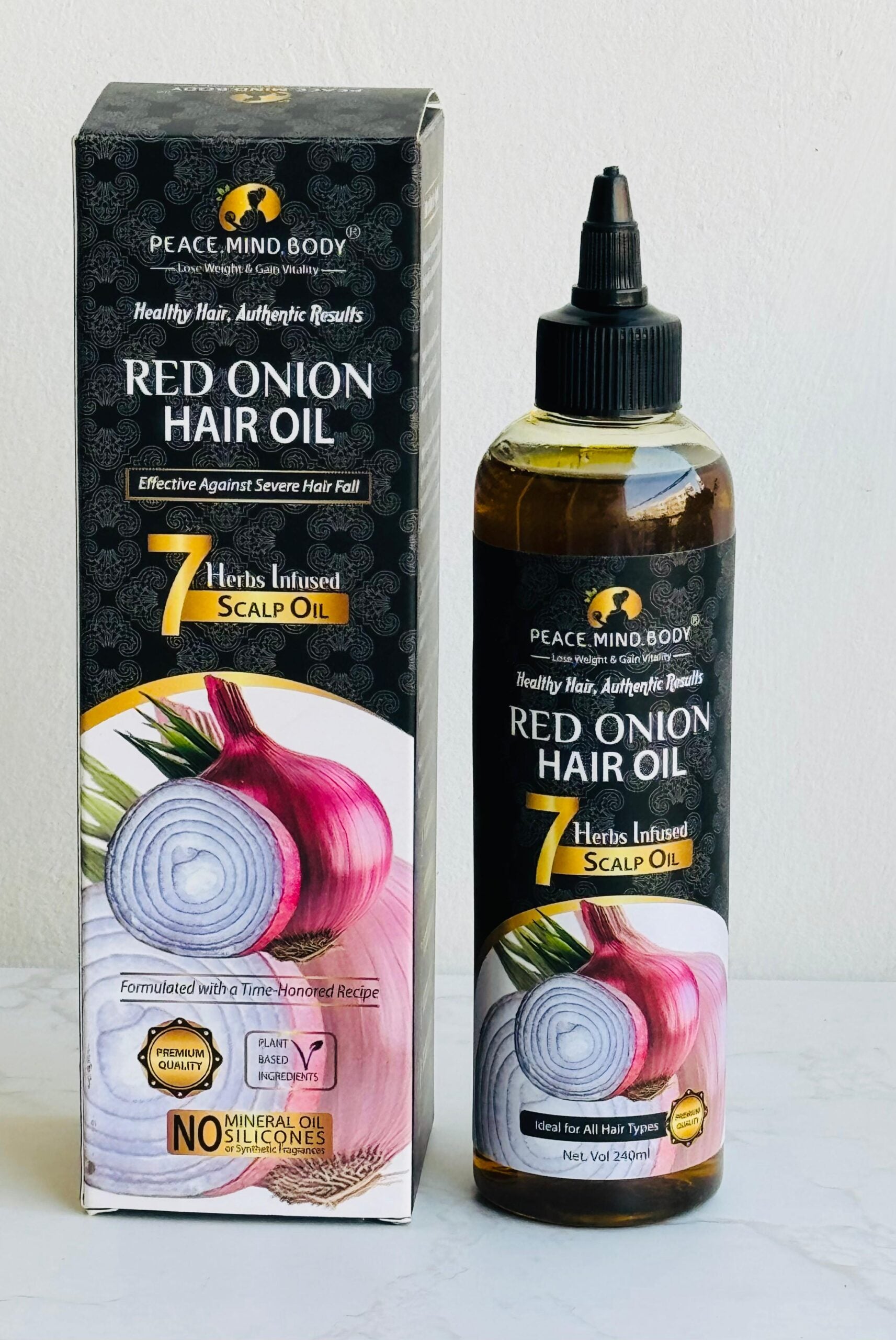 Red Onion Hair Oil by Momal Asif – 7 Herbs Infused Scalp Oil