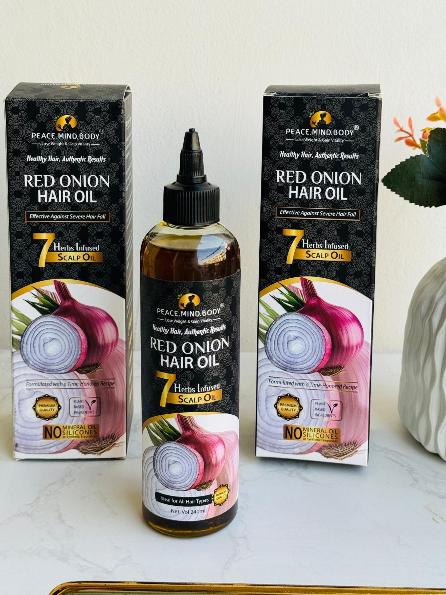 Red Onion Hair Oil by Momal Asif – 7 Herbs Infused Scalp Oil